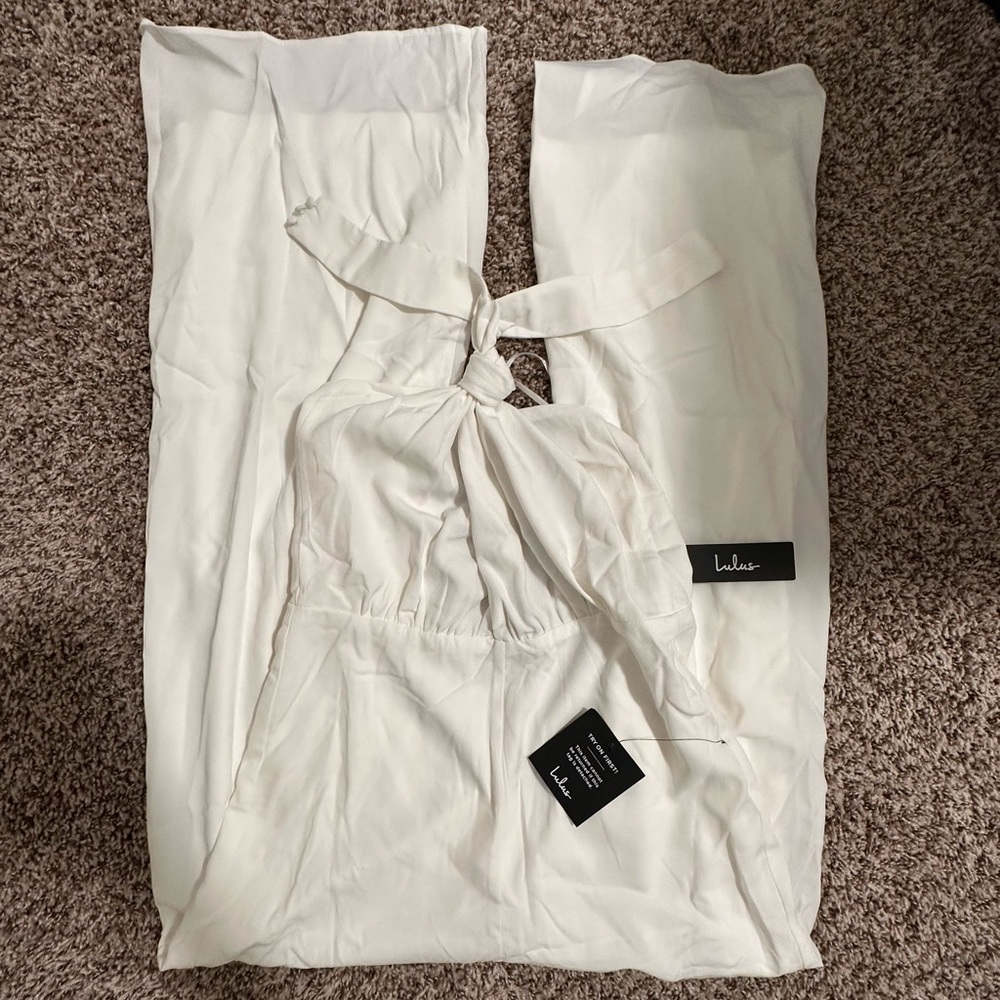 White Halter Jumpsuit